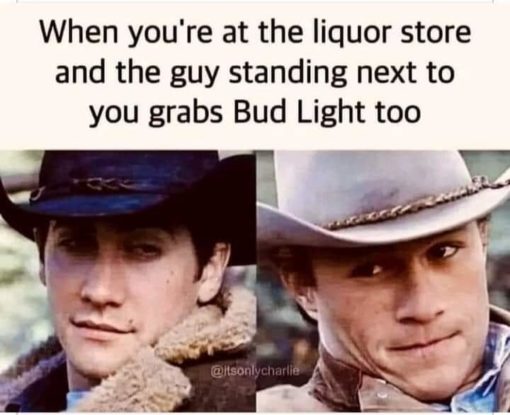 Bud Light, Funny, When you're at the liquor store and the guy standing next to you grabs But Light too