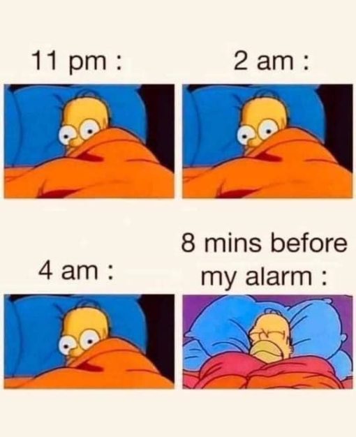 Funny, Simpsons Memes, 11pm - 2am - 4am - 8 min before my alarm
