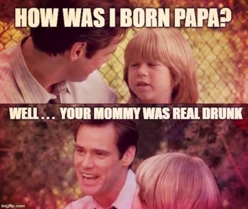  Funny   How was I born, Well your mommy was real drunk