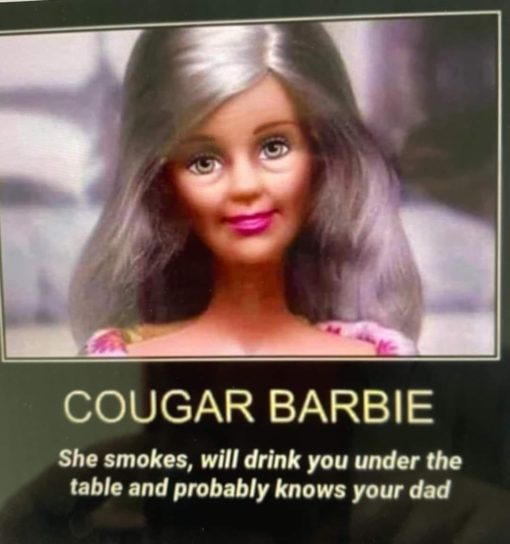 Barbie, Funniest Memes, Cougar Barbie - she smokes, will drink you under the table and probably knows your dad