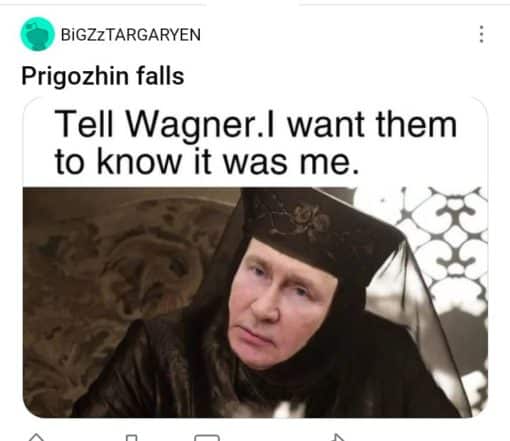 Funniest Memes, Political Memes, Tell Wagner. I want them to know it was me. - Vladimir Putin