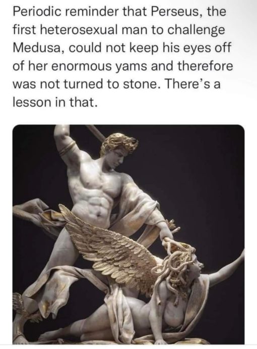 Boob Memes, Funniest Memes, Greek Mythology Memes, Sex Memes, Can't stop looking at Looking at Medusas big boobs