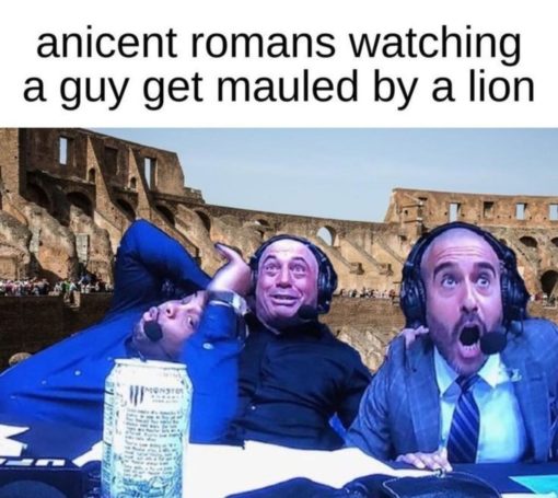 Funniest Memes, History Memes, UFC Memes, Ancient Romans watching a guy mauled by a lion