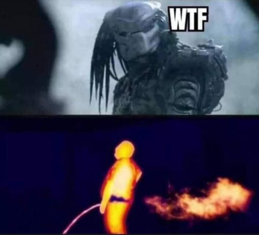 Fart Memes, Funniest Memes, The Predator Memes, The predator see's guy farting infrared