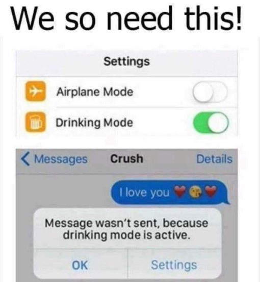 Drinking Memes, Funniest Memes, Relationship Memes, Drinking Mode Is Active - Phone Message Blocker