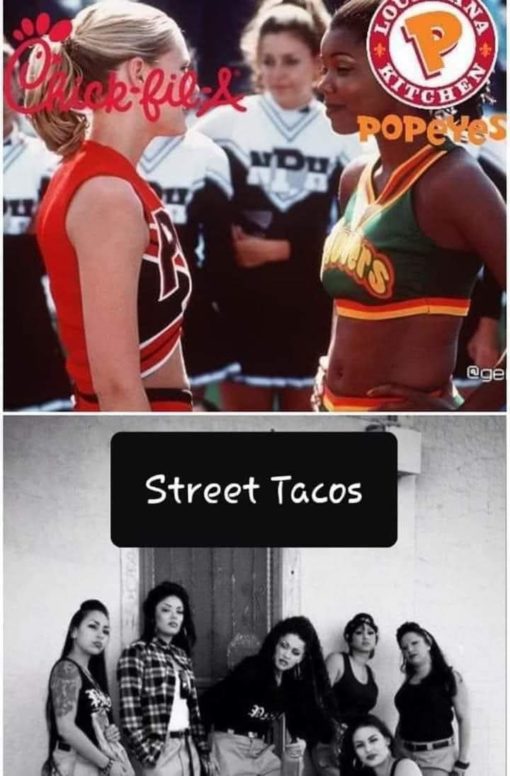 Funniest Memes, Racist Memes, Stereotyping Memes, Chick Fil a Popeyes Street Tacos