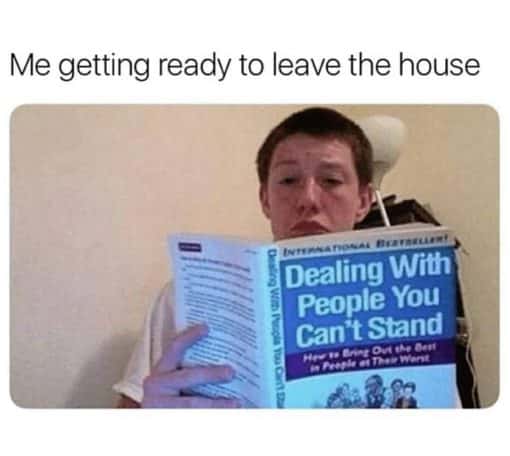 Funniest Memes, Introvert Memes Me getting ready to leave the house INTERNATIONAL BESTSELLERDealing With People You