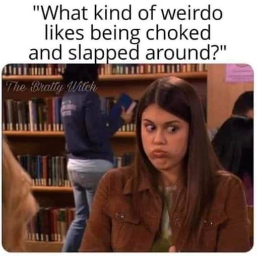Funniest Memes, Relationship Memes, Sex Memes What kind of weirdo likes being choked and slapped around