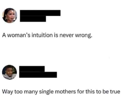 Dating Memes, Funniest Memes A woman   s intuition is never wrong  Way too