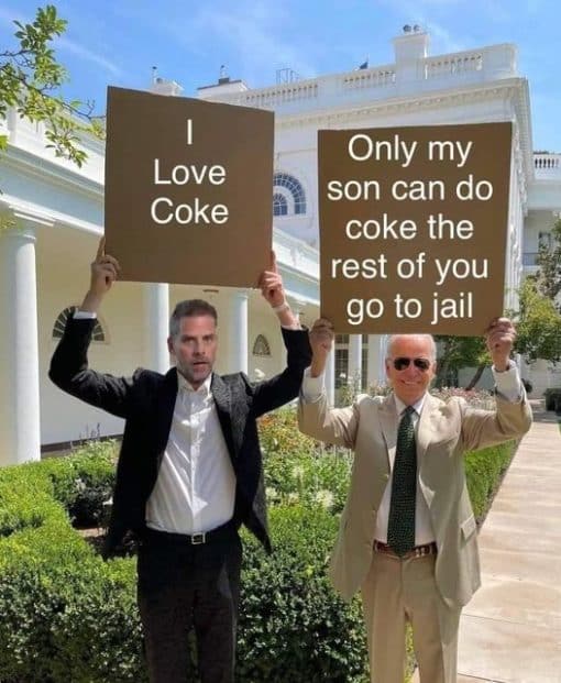 Funniest Memes, Joe Biden, Political Memes I Love Coke Only my son can do coke the rest of