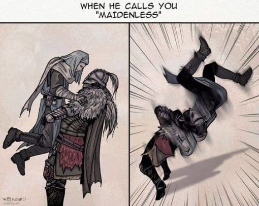 Dark Souls Memes, Funniest Memes WHEN HE CALLS YOU  MAIDENLESS 