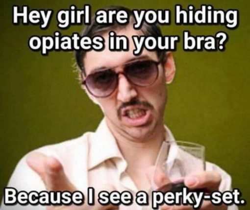 Boob Memes, Funniest Memes Hey girl are you hiding opiates in your bra Because I see