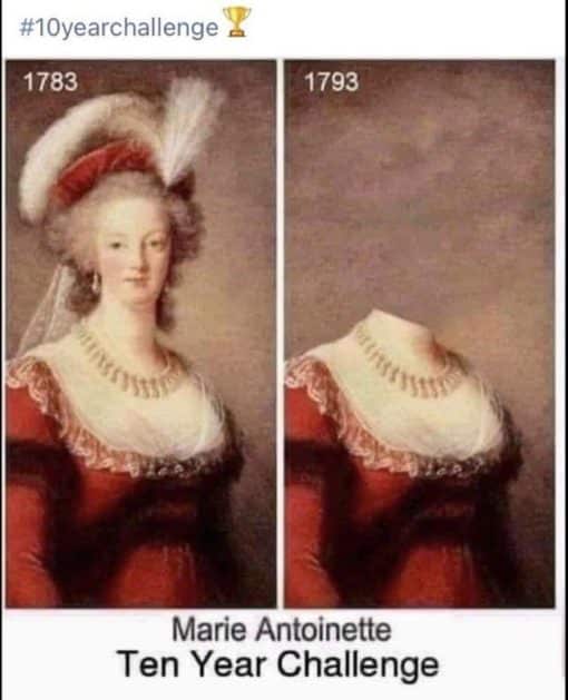 Funniest Memes, History Memes Marie Antoinette Ten Year Challenge