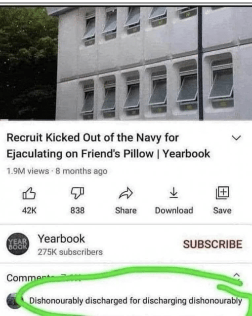 Funniest Memes, Masterbation Memes Recruit Kicked Out of the Navy for Ejaculating on Friend s Pillow