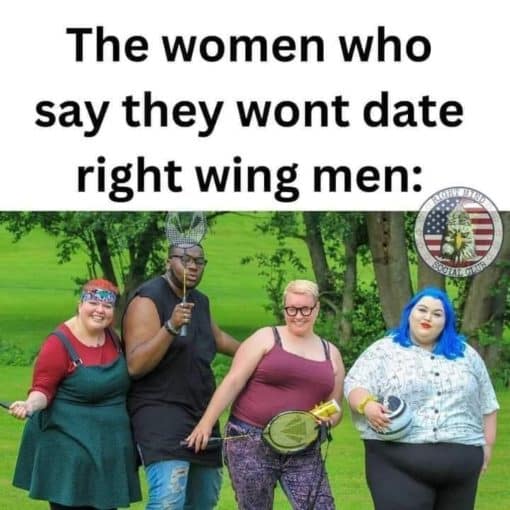Funniest Memes, Woke Idiot Memes  The women who say they wont date right wing men 