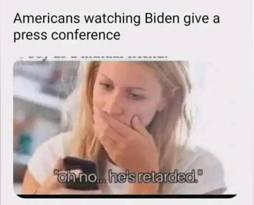Funniest Memes, Joe Biden, Political Memes  Americans watching Biden give a press conference   oh no
