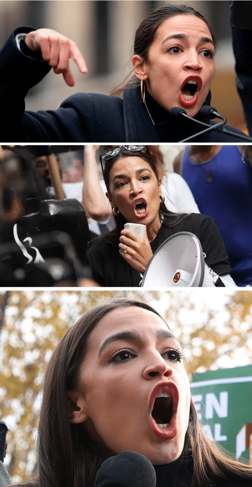 AOC Memes, Funniest Memes, Political Memes AOC with her big mouth open