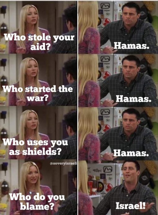 Funniest Memes, Israel vs Palestine Memes, Woke Idiot Memes Hamas to Blame