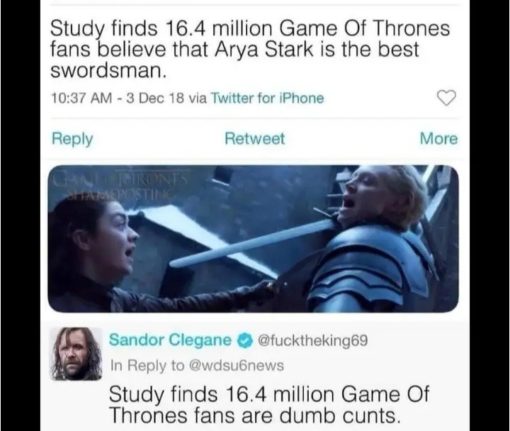 Funniest Memes, Game of Thrones 16 million dumb cunts